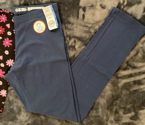Wonder Nation Leggings Black Flowers Navy Blue Pink -Lot of 3, Girls’ XXL 18 NEW - Picture 9 of 12