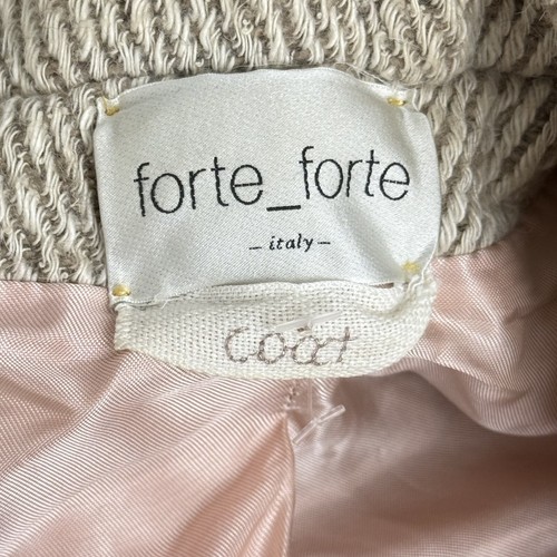 FORTE FORTE Moto Biker Jacket Size 1 S/M Full Zip Oversized Beige Tan EUC B88 - Picture 3 of 6