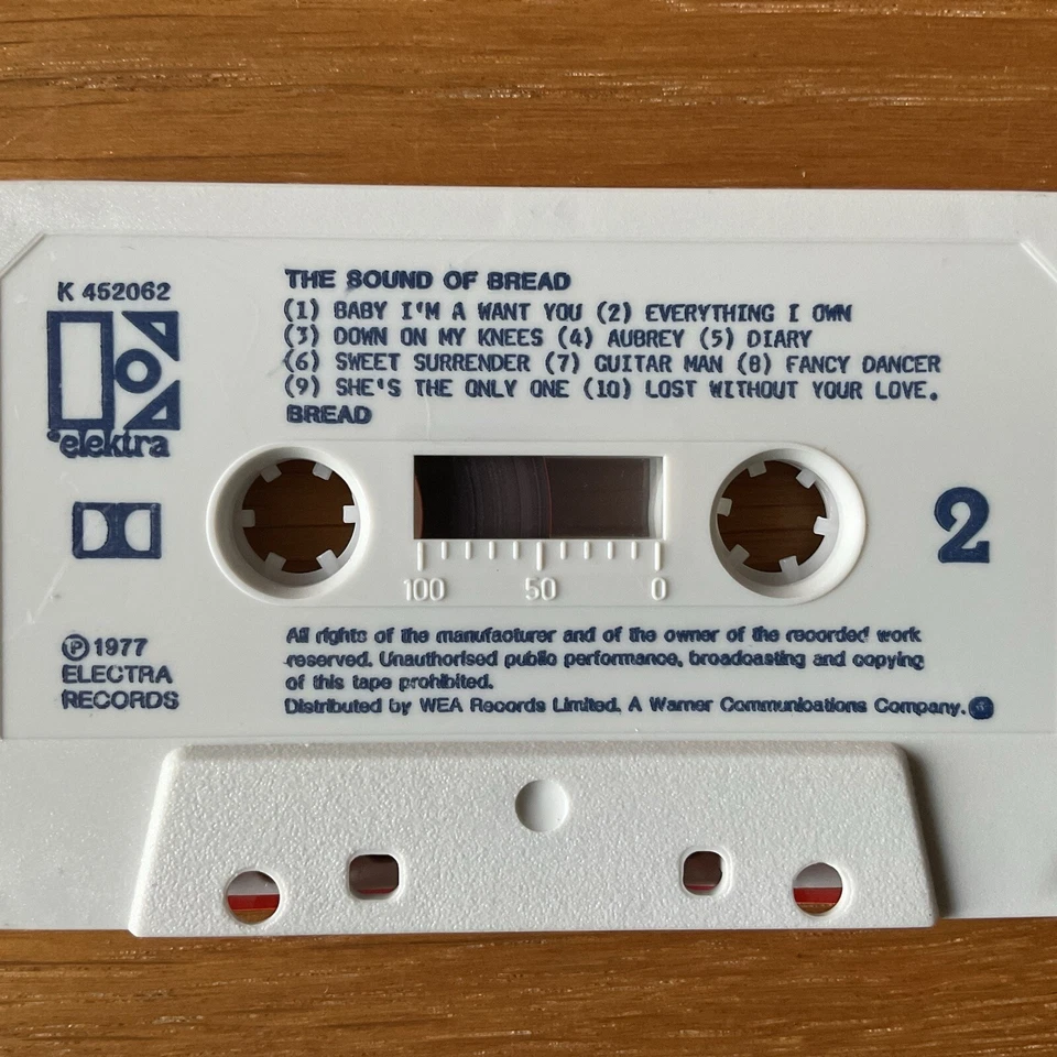 Bread - The Sound Of - Best of  Cassette Tape  ELEKTRA White Shell Blue Text TP1 - Image 4 of 4