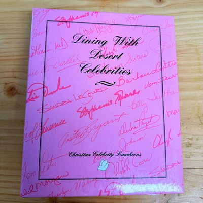#ad Dining With Desert Celebrities Samantha Landy Christian Cookbook 1987 Binder $24.95