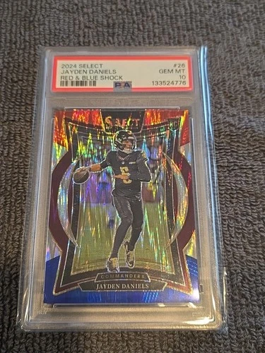 2024 Select #26- Jayden Daniels RC Red And Blue Shock Concourse PSA 10
