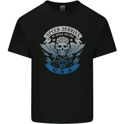USA Speed Junkies Biker Motorrad Herren Leichtes Baumwoll T-Shirt
