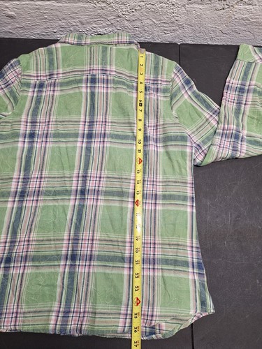 Natural Reflections Women's Button-down Shirt Size Medium, Pink Blue Green Plaid - Picture 12 of 13