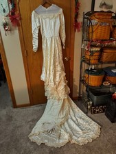 1950 Satin And Lace Wedding Dress