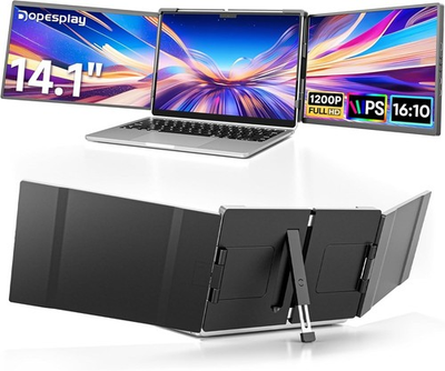 #ad #ad Used 14.1quot; Triple Portable Monitor FHD IPS Laptop Screen Extender Fits 14quot; 17quot; $126.34