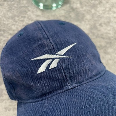 Vintage Reebok Hat Cap Mens Strapback Blue Stitched Logo 90s