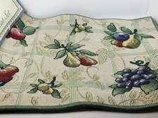 Placemats Tapestry Harvest Fruit Pane Cotton Polyester Lurex 13"x19" Pears Grape