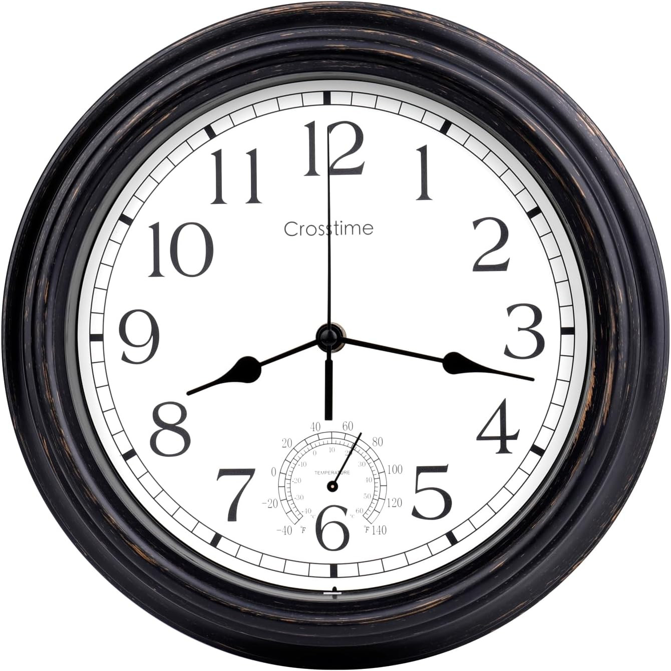 Orologio da Parete Esterno 40 cm Impermeabile con Termometro Professionale