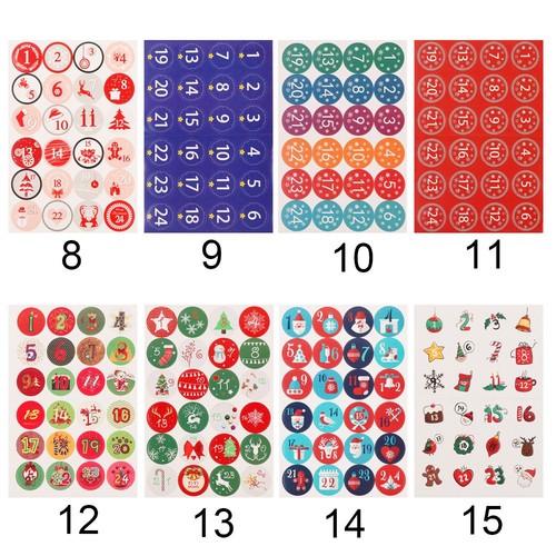 Ornament Paper Sticker Packaging Labels Advent Calendar Number Christmas Label - Picture 3 of 22