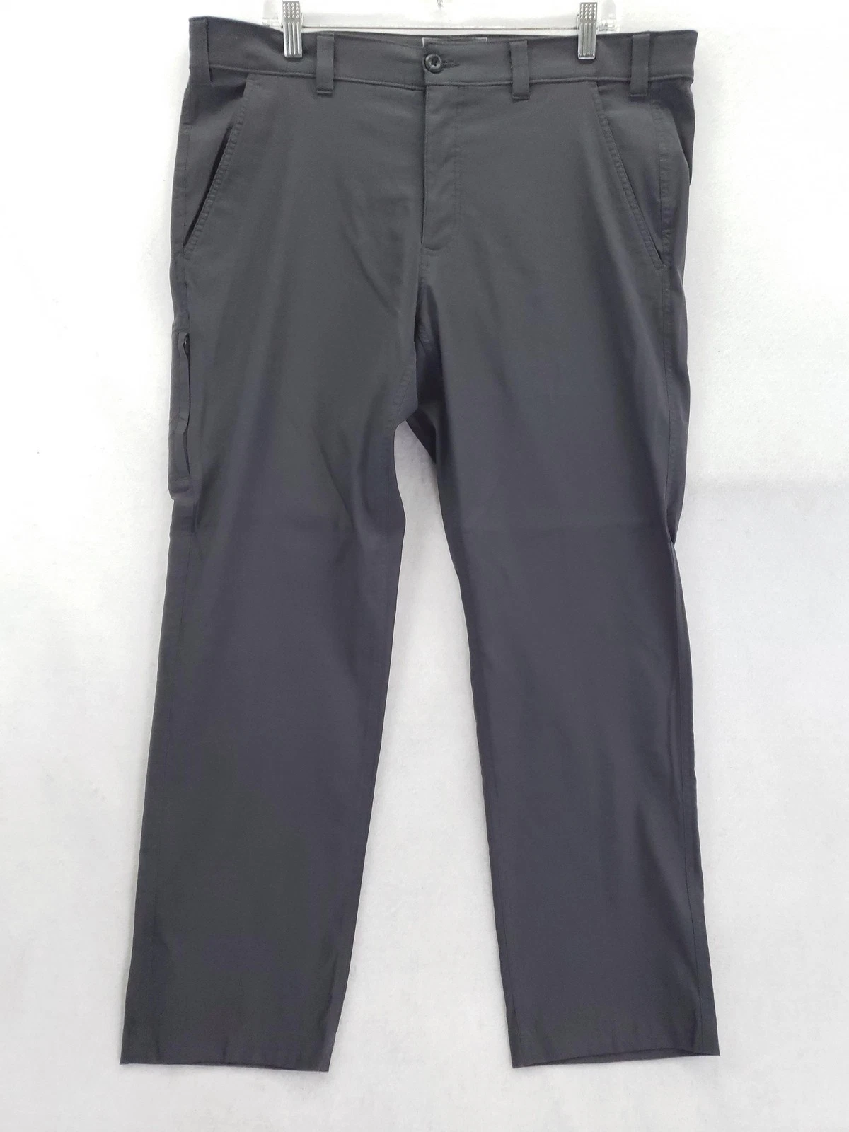 Eddie Bauer Travex Pants Mens 38x30 Gray Chino Travel Straight Leg Stretch