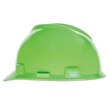 V-Gard Slotted Hard Hat Cap, Fas-Trac III Suspension, Bright Lime Green MSA