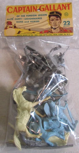 1960's Marx playset Bagged Header card Captain Gallant Forigan Legion solders