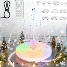 USB LED Water Fountain Pump,Remote Control Floating Pond Fountain with Led Light