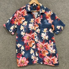 Lost Monarchy Mens Shirt Size Medium Multicolour Floral Hawaiian Lyocell 29523