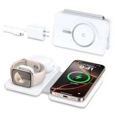 Magnetic Wireless Charger for iPhone: 3 in 1 Travel Charging Station for Apple 