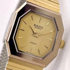 RADO DiaStar Gold Watch Model 13395813 Vintage Octagon Quartz Tested