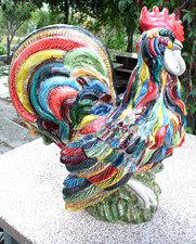 Ceramica di Caltagirone Gallo 55 cm - Lavorazione artigianale