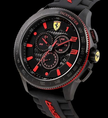 SCUDERIA No.100〜No.145 SCUDERIA FERRARI XX BLACK CARBON FIBRE SILICONE STRAP MEN'S SPORTS