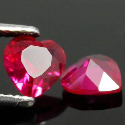 Natural Certified MOGOK Pigeon Blood Red Ruby 11.00 MM Heart Pair Gemstones
