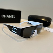 Chanel T001 One piece Frame Black Lens 60 143 Women's Sunglasses