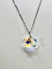 Crystal Snowflake Pendant Vintage Necklace 925 Sterling Silver 18” Chain — photo 3