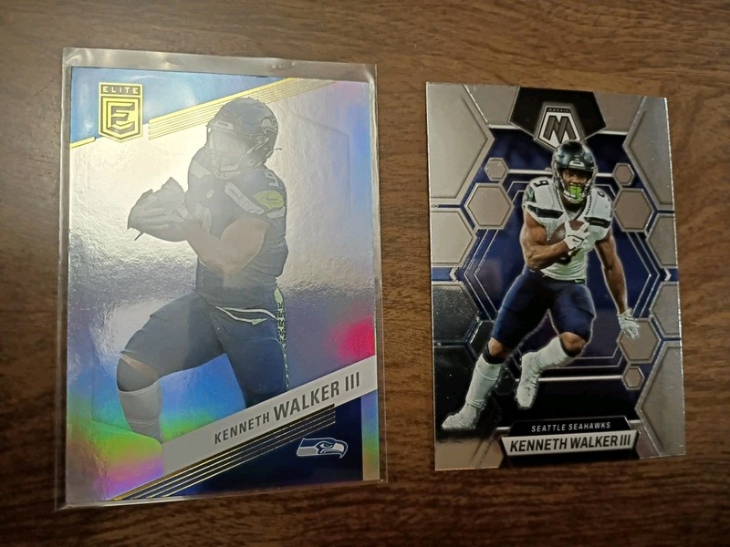 2 CARD LOT - Kenneth Walker III  2023 Donruss Elite & Mosaic (LB)