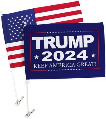 Trump 2024 MAGA American Flags Pack Vehicle Auto Decorations for Window Decor...