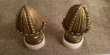 2 Boules Embout de TRINGLE à Rideaux  Ou Boules Escalier en BRONZE,Occasion , H