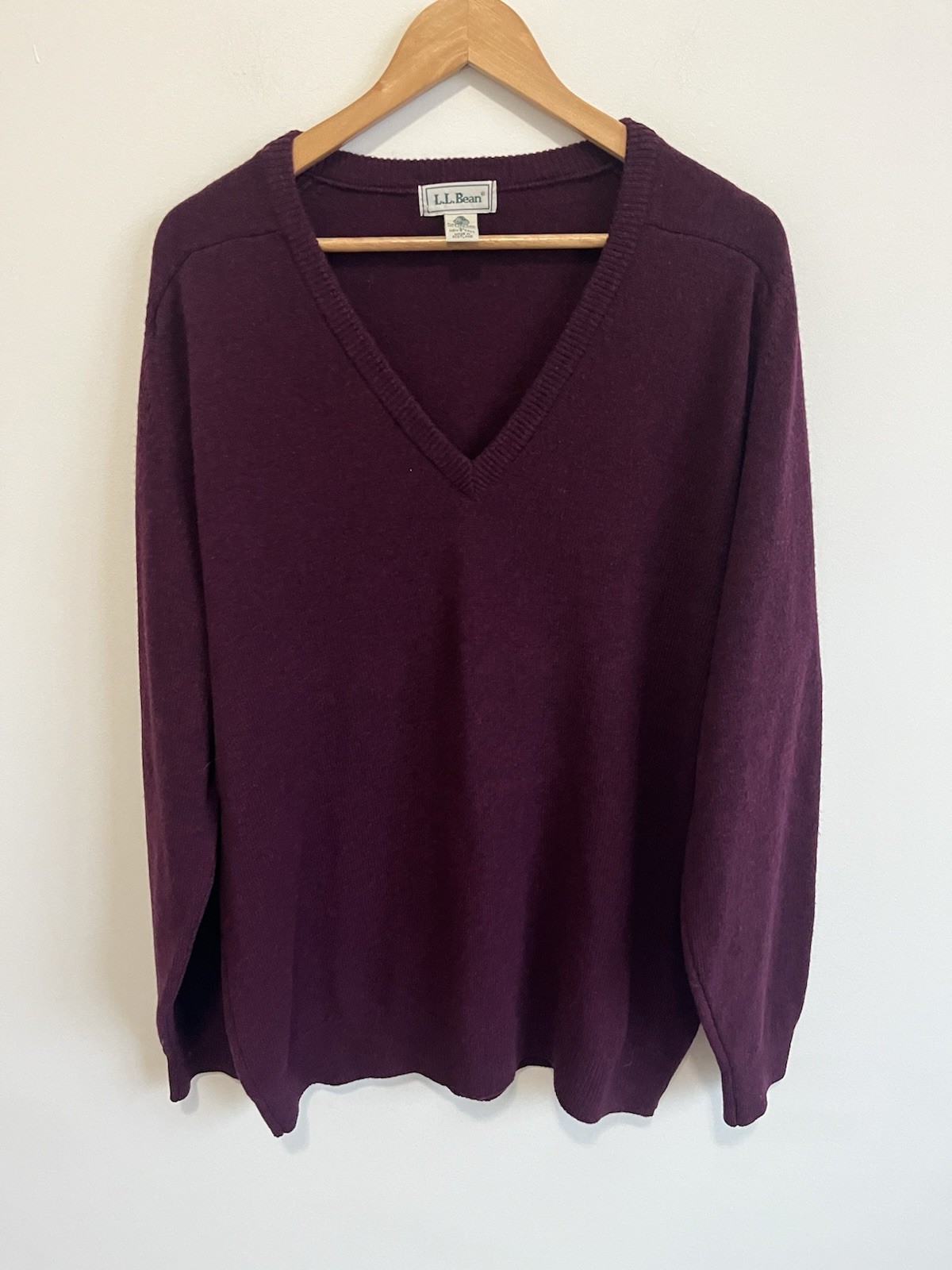 Vintage 80’s L.L. Bean 100% Wool Plum Sweater Men’s Sz Large Made In Scotland