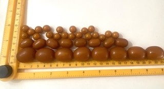 Vintage 145g Butterscotch Amber Bakelite Faturan Loose Beads Restringing Prayer