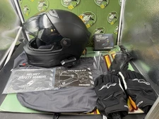 Scorpion Exo Covert FX ECE MATTE BLACK/ ALPINE STAR GLOVE SET & BT ADD ON