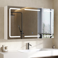 Specchio Bagno Contenitore Con Luce E Presa Elettrica Mobile Bagno Da Parete Con