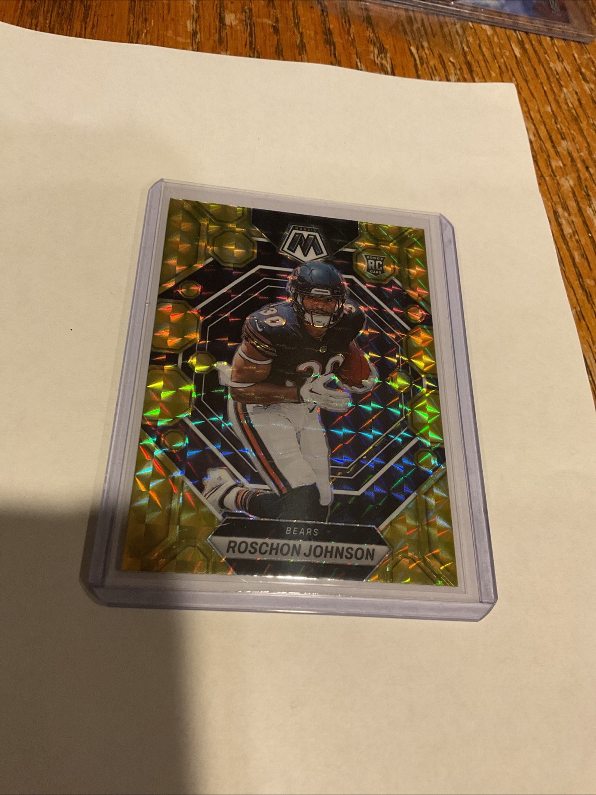 💥 2023 Mosaic Football Yellow Reactive Prizm Roschon Johnson RC #359 Bears