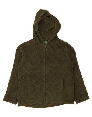 L.L.BEAN Jungen Fleecejacke mit Kapuze 10-11 Jahre mittelgrün Polyester AH03