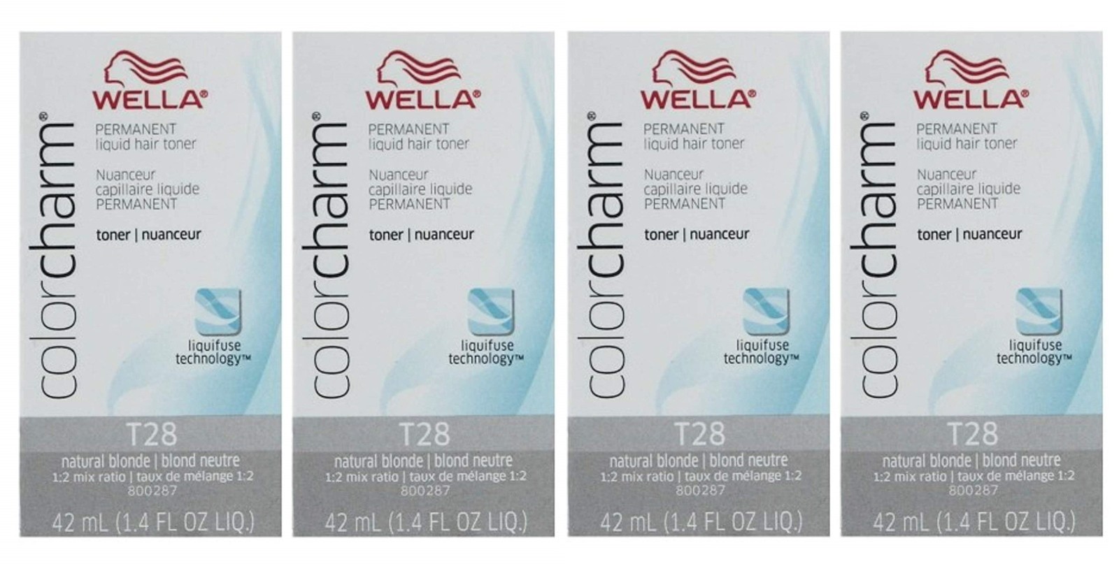 Charm T28 Natural Blonde Permanent Liquid Hair Toner 1.4oz (4pack)