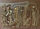 VTG Gold Tone Costume Wearable Jewelry Lot 2.3lbs Mixed Estate Costume Resell