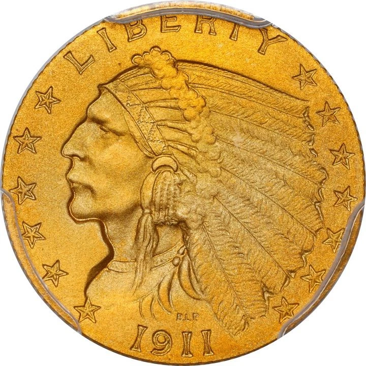 1911 $2.50 Indian Head PCGS PR67 (CAC)
