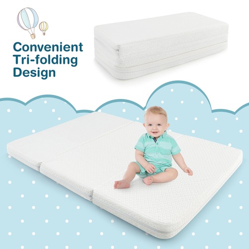Folding Baby Cot Mattress Portable Travel Foam Infant Mattress w/Carrying Bag - Picture 7 of 8