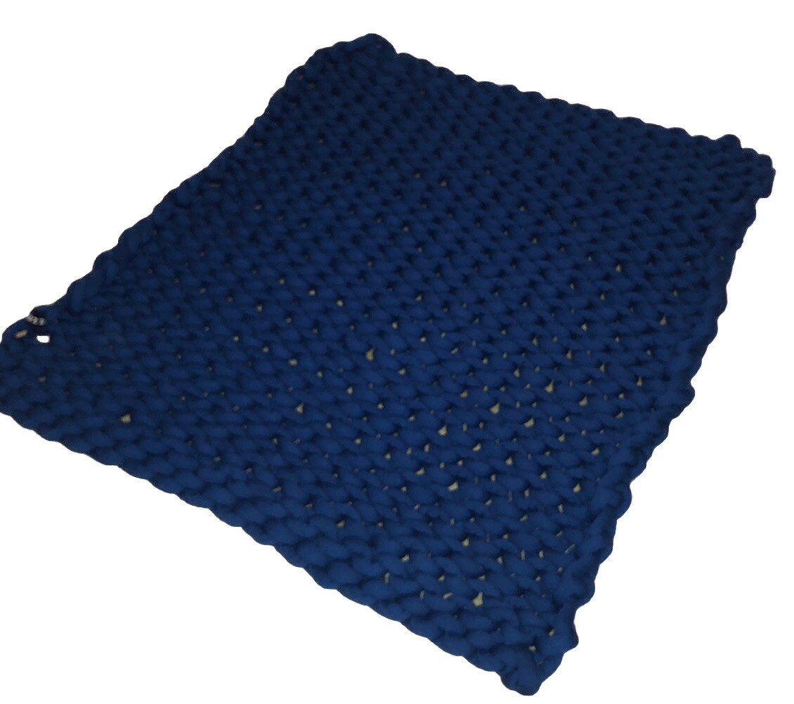 8 lb Nuzzie Knit Weighted Blanket 40x40 Dark Blue Cozy Throw-image