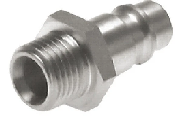 MARKENLOS 2 x DRUCKLUFT KUPPLUNGSTECKER STAHL GEHÄRTET: R 1/4 A NW 7,2