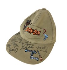 Child's Brown Scooby-Doo Ball Cap Hat Signed by Race Car Drivers Tulsa OK