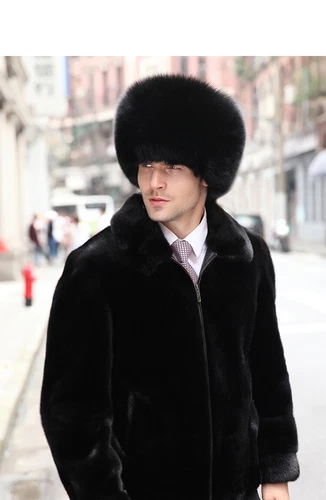 Herren Echt Fuchspelzmütze Russische Uschanka Kosake Mongolei Mütze Winter Warm Skimütze - Bild 18 von 23