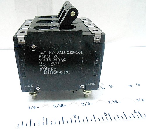 M55629/5-101 INTERRUTTORE HEINEMANN 20 AMPERE/ 240 VAC/ 60 HERTZ NUOVO VECCHIO MAGAZZINO - Foto 2 di 6