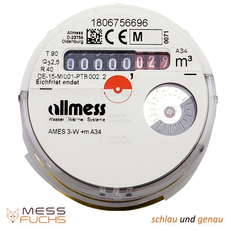 Allmess Kaltwasserzähler IST - Messkapsel Mit Eichung Bis 2031