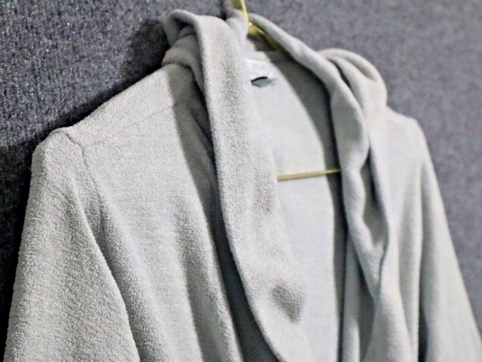 VETEMENTS Cardigan donna Barefoot Dreams grande grigio accogliente chic leggero con cappuccio Lagenlook euro