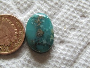 Campitos Turquoise Cabochon 8.6 carat Iron Pyrite Blue cab