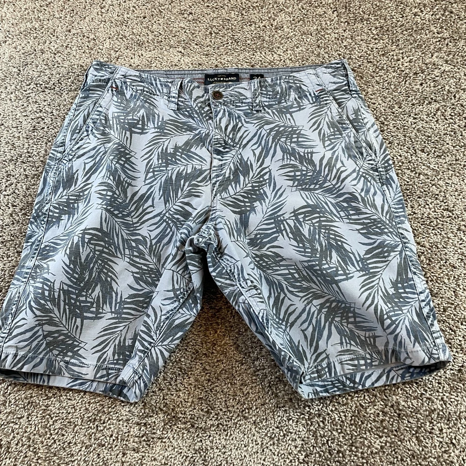 Pantalones Cortos Lucky Brand Para Hombres 34 Azul Chino Informal Hawaiano Surfista Hombres Foto 2 de 4