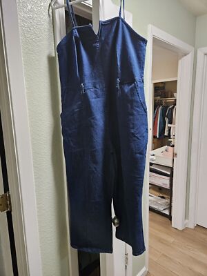 Derek Heart Blue Denim Jumper Overalls Spaghetti Strap Size 1X