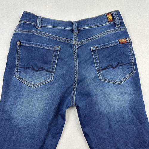 7FAMK Paxtyn Jeans Boy's Size 16 Dark Wash Skinny Embroidered Pockets Stretch - Picture 7 of 11