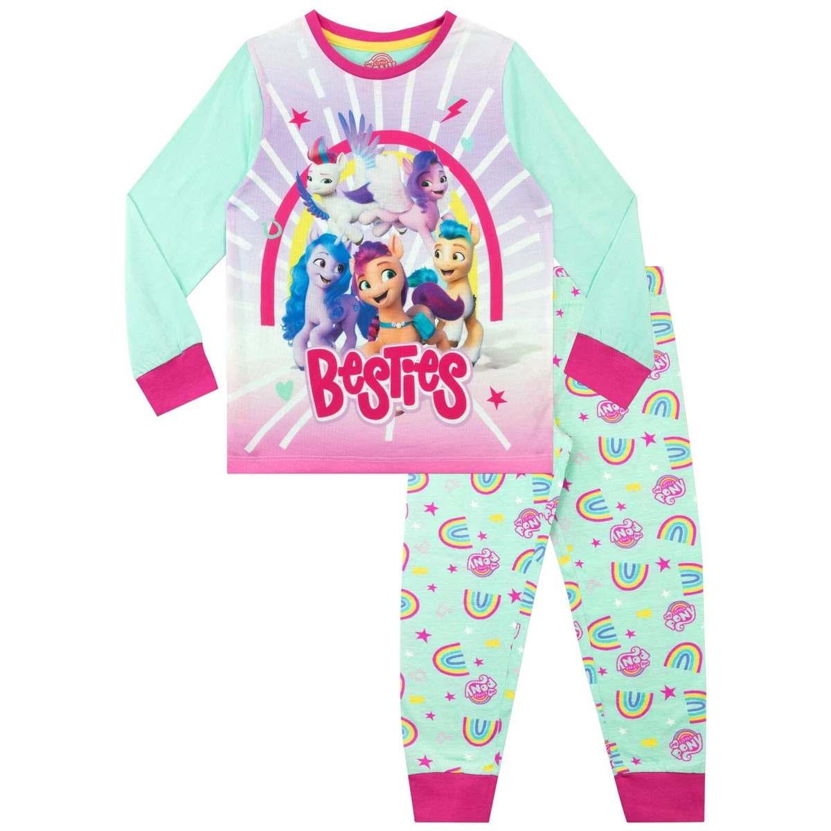 Rainbow pyjamas girls sales